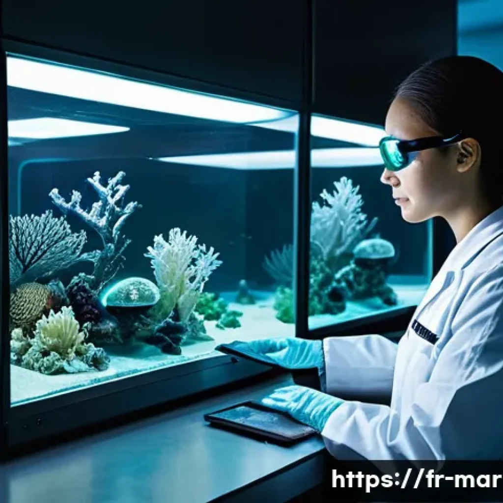 해양자원 개발의 사회적 책임 - **Prompt 1: Futuristic Marine Biotechnology Research**
    "A brightly lit, advanced underwater rese...