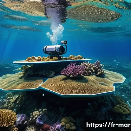 Home 31 해양자원 개발과 정부 역할 - A highly detailed underwater scene showcasing advanced autonomous underwater robots exploring a vibr...